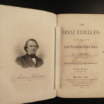 1863 Civil War 1ed The Great Rebellion US Confederate Union Lee Grant Headley 2v