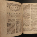 1610 Claudius Aelianus Varia Historia Greco-Roman History Mythology Greek Latin