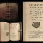1669 MAGIC Sorcery Alchemy Occult Merlin Demons Agrippa Bacon Apologie by Naude