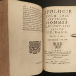 1669 MAGIC Sorcery Alchemy Occult Merlin Demons Agrippa Bacon Apologie by Naude