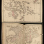 1886 Mitchell School ATLAS 44 MAPS America Holy Land Europe New Zealand India