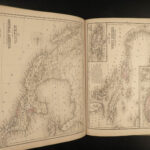 1886 Mitchell School ATLAS 44 MAPS America Holy Land Europe New Zealand India