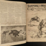 1874 1ed Harper’s Weekly SANTA America Negroes Livingstone Lapland Eskimos Texas