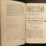 1771 Essays of Montaigne French Renaissance Philosophy Humanism Coste French 10v