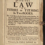 1677 English LAW Simon Degge Parsons Counsellor Church Tithes Clergy Duties RARE