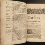 1677 English LAW Simon Degge Parsons Counsellor Church Tithes Clergy Duties RARE