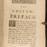 1725 John Mandeville Voyages Holy Land Egypt FAMOUS Columbus Old English 1/300
