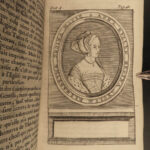 1704 Queen Elizabeth Tudor England Portraits Maps Henry VIII Anne Boleyn Leti 2v