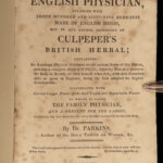 1810 HERBAL Alchemy Medicine Occult Parkins English Physician Nicholas Culpeper
