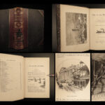 1883 Mark Twain 1ed Life on the Mississippi St. Louis Missouri Steamboat FLAMES