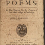 1691 1ed Thomas Heyrick Poems Pastoral Poetry FISHING Angling Submarine Voyage