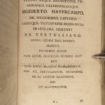 1718 Tertullian Apologetics Early Church Father Pagan Gnosticism Heresy Havercamp