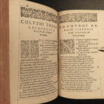 1570 Homer ILIAD Classical Mythology Achilles Greek + Crespin Latin Cordier 4v