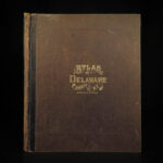1869 New York ATLAS of Delaware County Delhi Color City MAPS FW Beers HUGE FOLIO