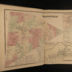 1869 New York ATLAS of Delaware County Delhi Color City MAPS FW Beers HUGE FOLIO