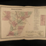 1869 New York ATLAS of Delaware County Delhi Color City MAPS FW Beers HUGE FOLIO