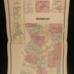 1869 New York ATLAS of Delaware County Delhi Color City MAPS FW Beers HUGE FOLIO