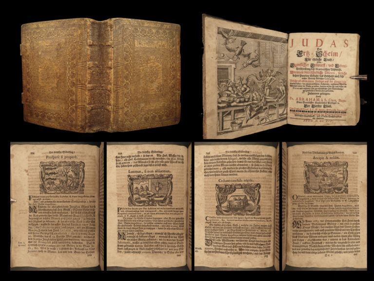 Image of 1695 German Monsters Satanic Rituals Judas DEMONS Dragons Abraham Sancta Clara