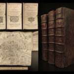 1717 PARIS France MAP Louvre Palais Royal Hotel de Ville Tuileries Brice 3v SET