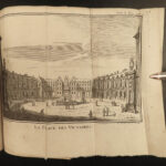 1717 PARIS France MAP Louvre Palais Royal Hotel de Ville Tuileries Brice 3v SET