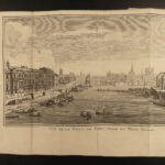 1717 PARIS France MAP Louvre Palais Royal Hotel de Ville Tuileries Brice 3v SET