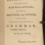 1760 ATLAS MAPS Geographical Grammar Salmon Europe China Colonial USA Voyages