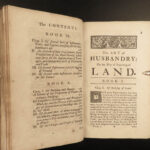 1721 Art of Husbandry by Mortimer FARMING Agriculture Fishing Fruit Animals 2v