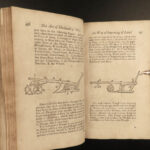 1721 Art of Husbandry by Mortimer FARMING Agriculture Fishing Fruit Animals 2v
