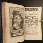 1659 Works of Seneca Stoic Philosophy Stoicism Latin Rome Elzevier Lipsius 3v