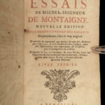 1659 1ed Essays of Montaigne French Renaissance Philosophy Foppens Elzevier 3v