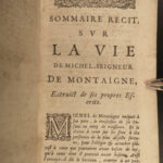 1659 1ed Essays of Montaigne French Renaissance Philosophy Foppens Elzevier 3v