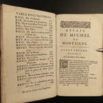 1659 1ed Essays of Montaigne French Renaissance Philosophy Foppens Elzevier 3v