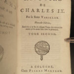 1684 History of Charles IX Huguenot Religion Wars Bartholomew Day Varillas 2v