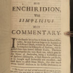 1700 ENGLISH Epictetus & Simplicius Ancient Greek Moral Philosophy Stanhope