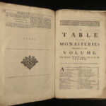 1722 MONASTIC Ancient Abbeys English Monasteries Dugdale Monks Scotland Ireland