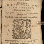 1590 1ed Caffarello Justinian LAW Commentary on Institutes Enchiridion Pandects