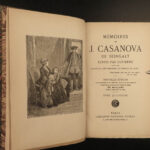 1880 Giacomo CASANOVA Memoirs Social Libertine Adventures Sexuality Italy 8v