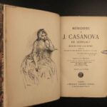 1880 Giacomo CASANOVA Memoirs Social Libertine Adventures Sexuality Italy 8v