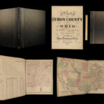 1873 ATLAS MAPS of Huron County OHIO Bellevue Norwalk HUGE MAPS Color USA