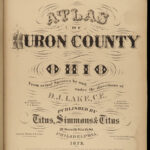 1873 ATLAS MAPS of Huron County OHIO Bellevue Norwalk HUGE MAPS Color USA