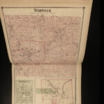 1873 ATLAS MAPS of Huron County OHIO Bellevue Norwalk HUGE MAPS Color USA