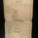 1873 ATLAS MAPS of Huron County OHIO Bellevue Norwalk HUGE MAPS Color USA