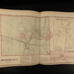 1873 ATLAS MAPS of Huron County OHIO Bellevue Norwalk HUGE MAPS Color USA