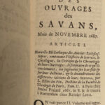 1687 1ed Scavans Huguenot Beauval Science Journal Inquisition Ottoman Empire 7v