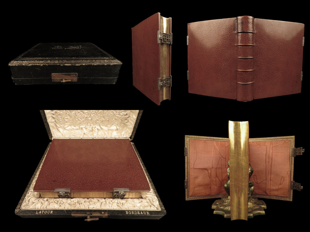 1885 exquisite fine binding parishioners romain catholic prayers french latin | a stunning 19<sup>th</sup>-century book of catholic liturgy printed in paris. This incredible book contains various catholic services of sundays and feast days of the year. While other 19<sup>th</sup>-century books on catholic rites and liturgy are available, few are as beautiful as this example. Published in paris by gruel and engelmann, this edition is beautifully bound in decorative leather with <strong><u>stunning gold-gilt fore-edge with a hidden decorative design. </u></strong> this book is paired with a custom protective case with fine interior.