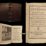 1755 Stations of Cross Jerusalem Passion Jesus Illustrated Bible ART Parvilliers