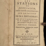 1755 Stations of Cross Jerusalem Passion Jesus Illustrated Bible ART Parvilliers