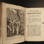 1755 Stations of Cross Jerusalem Passion Jesus Illustrated Bible ART Parvilliers