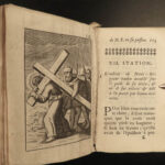 1755 Stations of Cross Jerusalem Passion Jesus Illustrated Bible ART Parvilliers