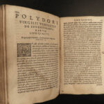 1576 Polydore Vergil BANNED BOOK Inventions Discovery Science Economics Italian